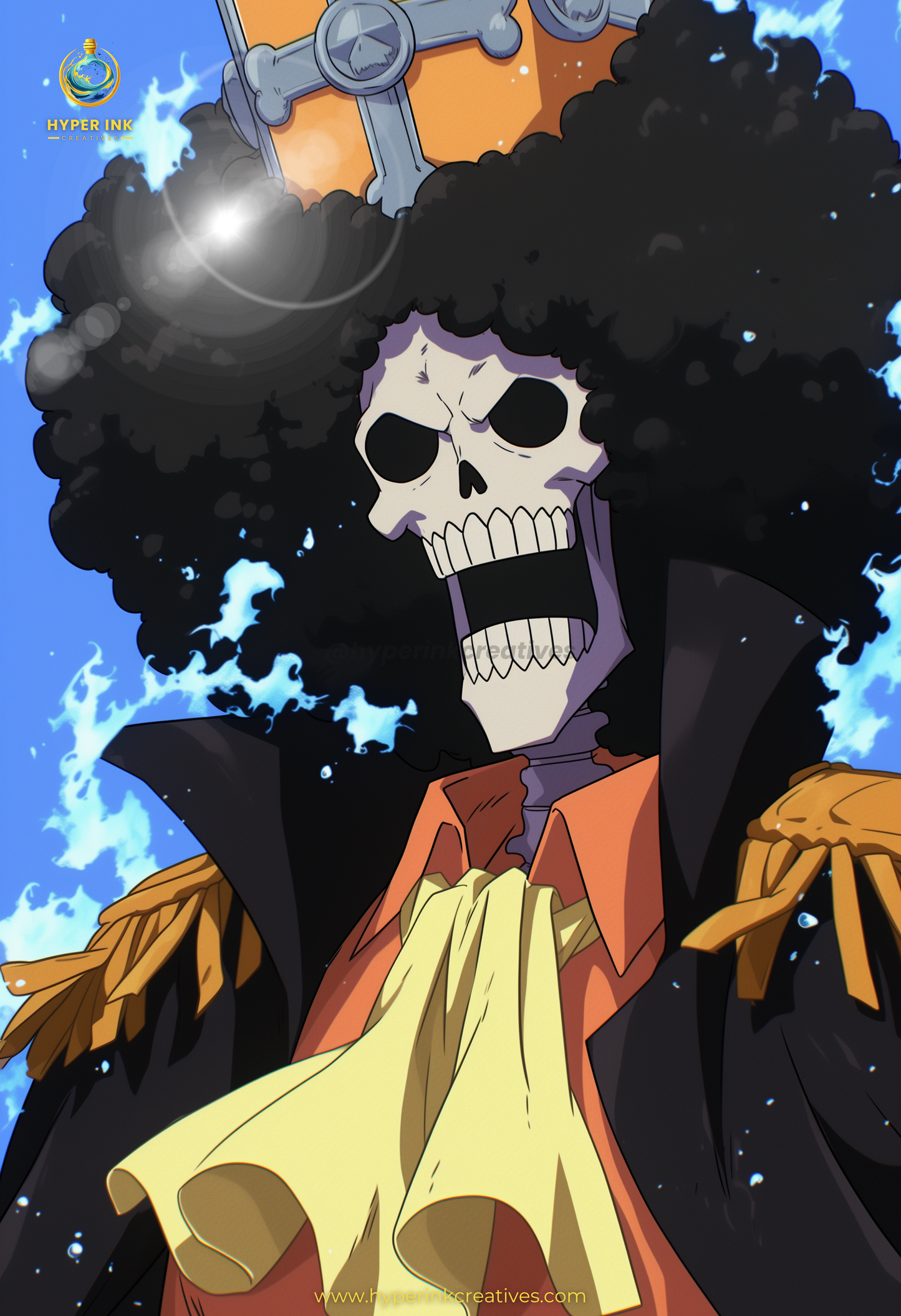 Pirate King Series - 003 (Brook-Inspired)| Premium Anime Metal Print — For True Collectors