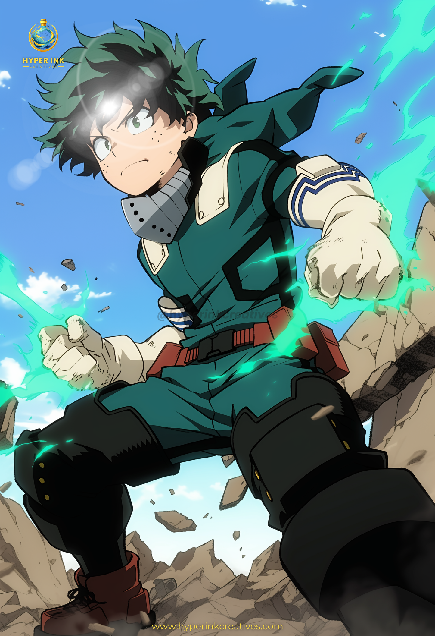 Symbol of Hope Series - 001 (Izuku-Inspired) | Premium Anime Metal Print — For True Collectors