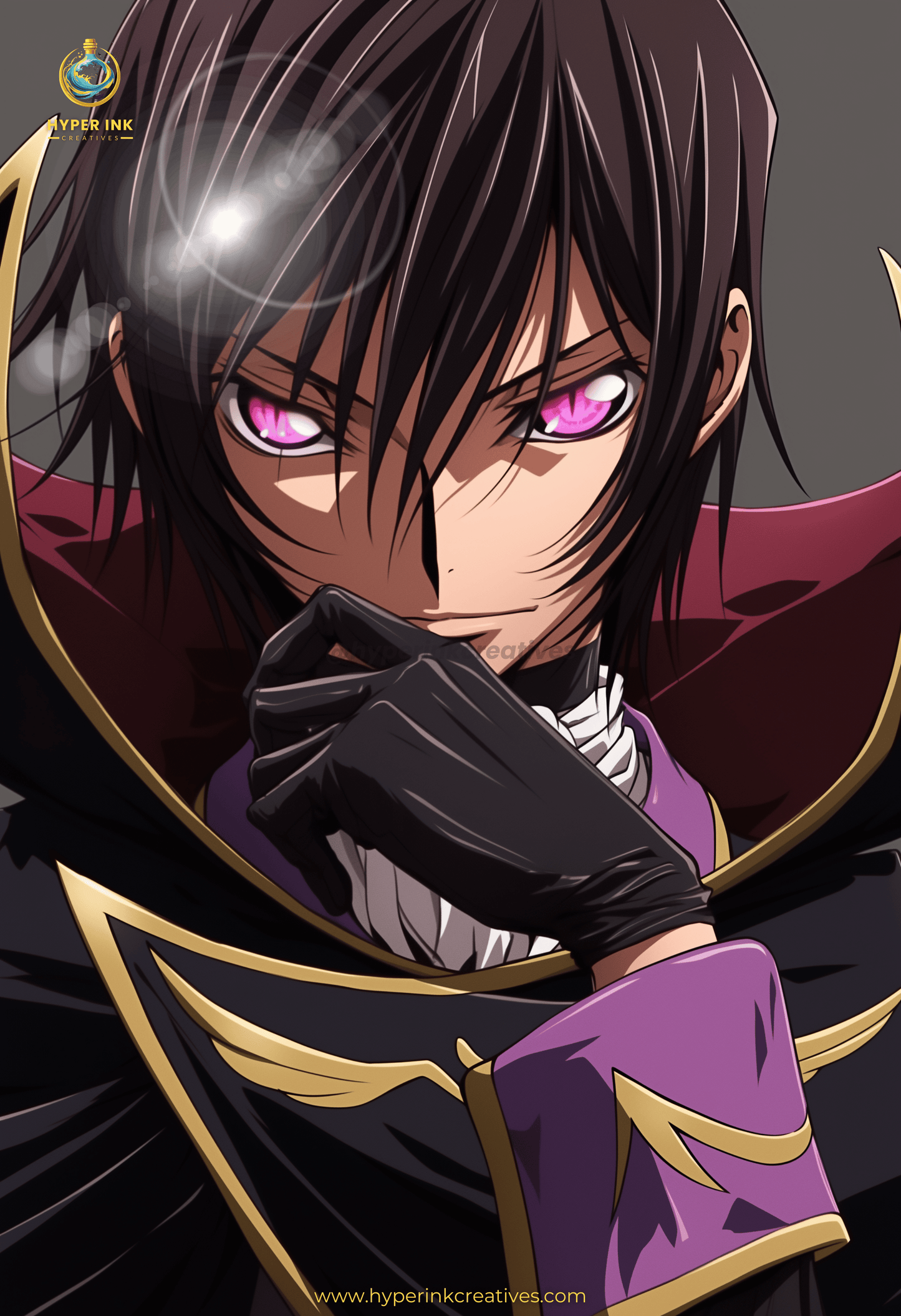 Rebellion’s Crown Series - 002 (Lelouch-Inspired) | Premium Anime Metal Print — For True Collectors