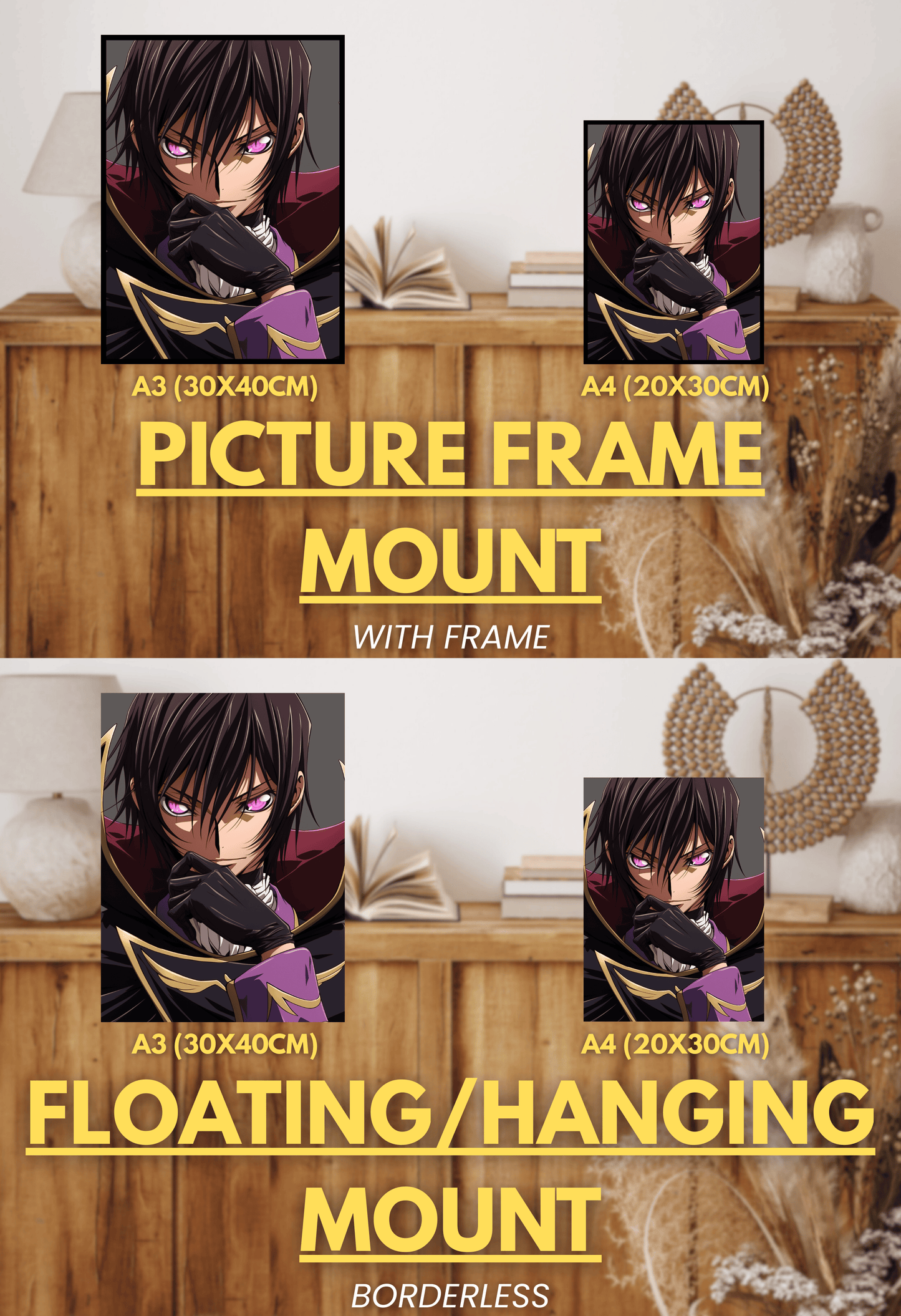 Rebellion’s Crown Series - 002 (Lelouch-Inspired) | Premium Anime Metal Print — For True Collectors