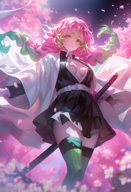 Demon's End Series - Infinity Collection - 010 (Mitsuri-Inspired) | Premium Anime Metal Print — For True Collectors