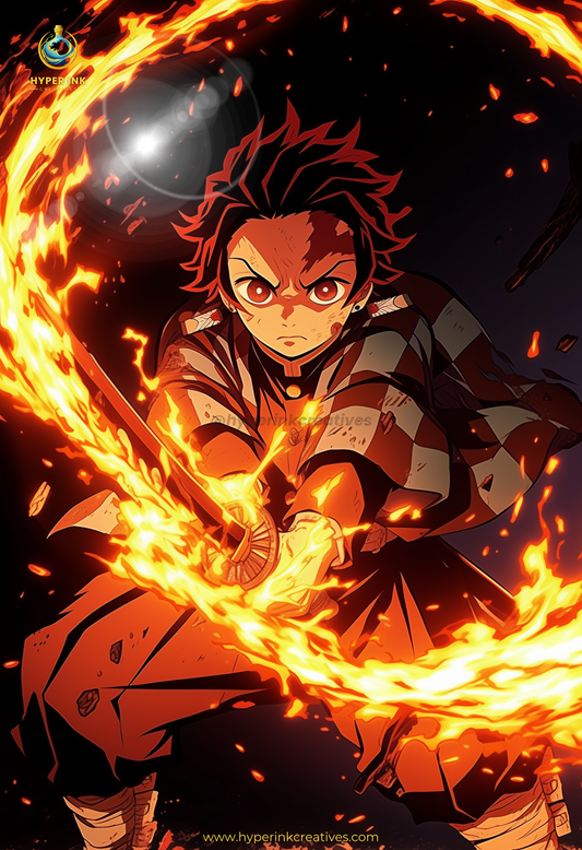 Demon's End Series - Infinity Collection - 003 (Tanjiro-Inspired) | Premium Anime Metal Print — For True Collectors