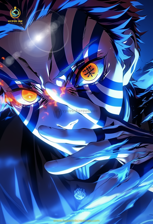 Demon's End Series - Infinity Collection - 001 (Akaza-Inspired) | Premium Anime Metal Print — For True Collectors