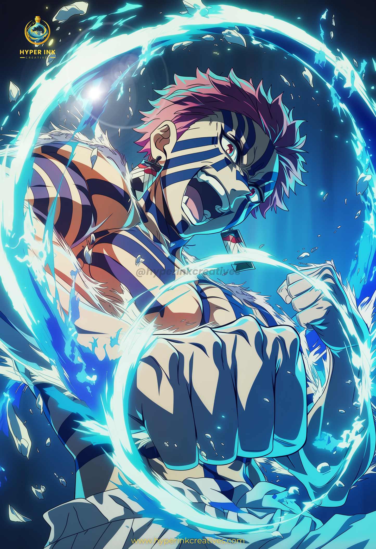 004 (Akaza -Inspired)| Premium Anime Metal Print — For True Collectors