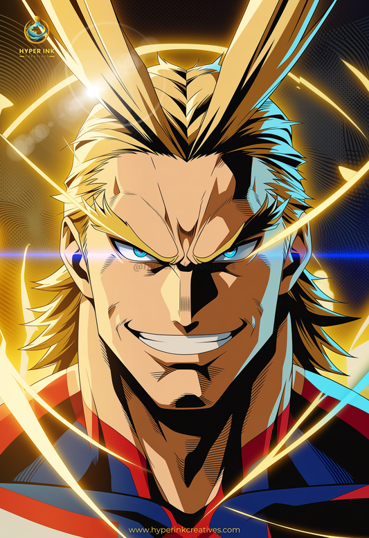 004 (All Might - Inspired)| Premium Anime Metal Print — For True Collectors