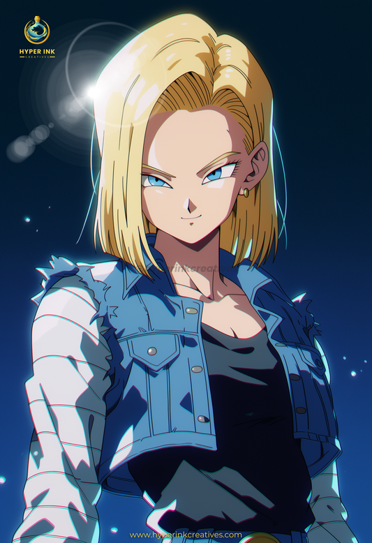 003 (Android 18 -Inspired)| Premium Anime Metal Print — For True Collectors
