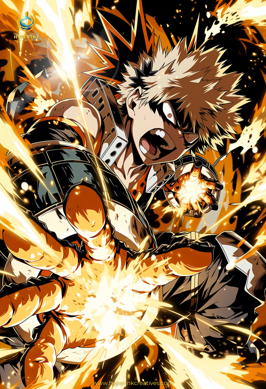 001 (Bakugo - Inspired)| Premium Anime Metal Print — For True Collectors