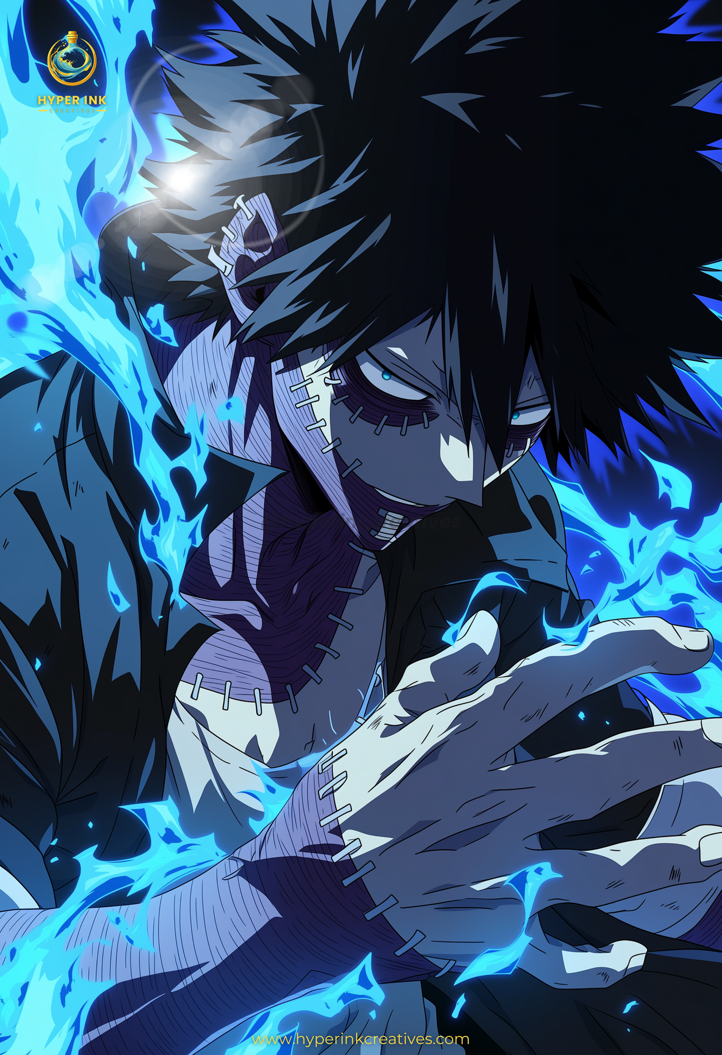 002 (Dabi - Inspired)| Premium Anime Metal Print — For True Collectors