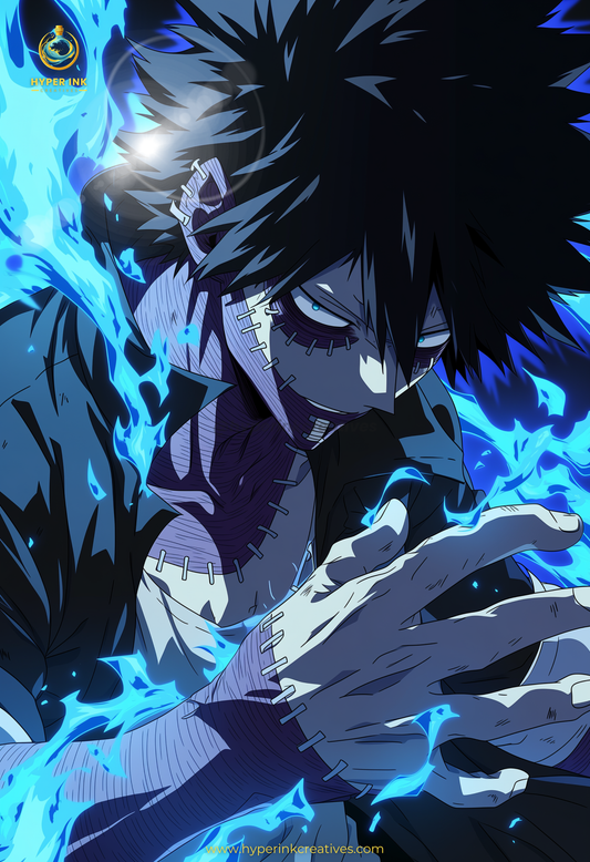 002 (Dabi - Inspired)| Premium Anime Metal Print — For True Collectors