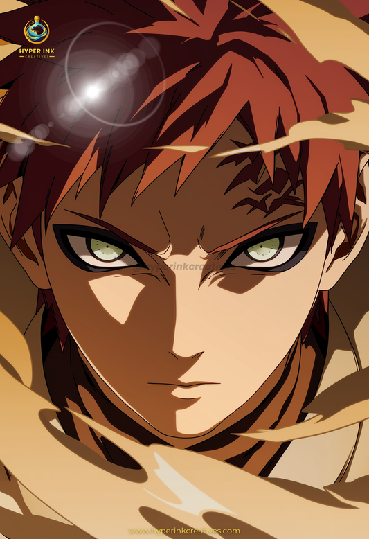 001 (Gaara - Inspired)| Premium Anime Metal Print — For True Collectors