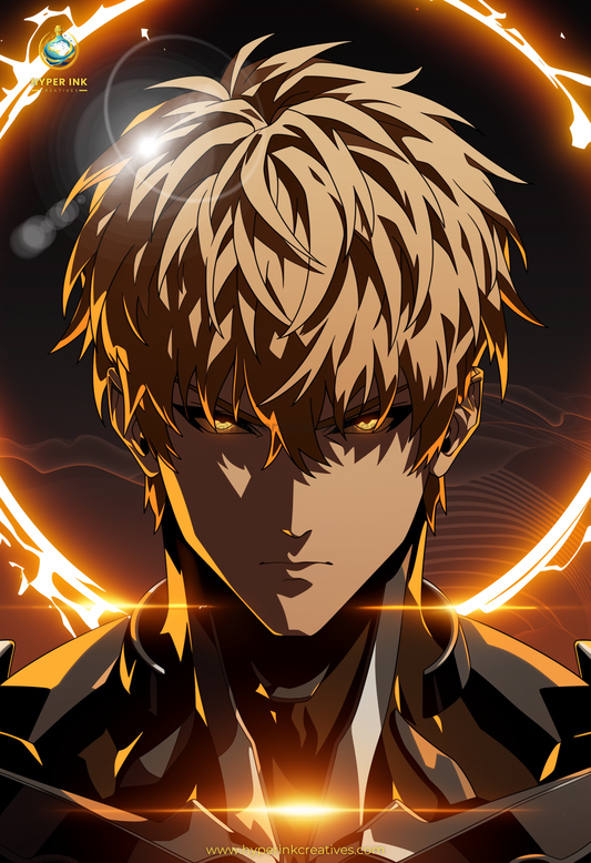 002 (Genos - Inspired)| Premium Anime Metal Print — For True Collectors