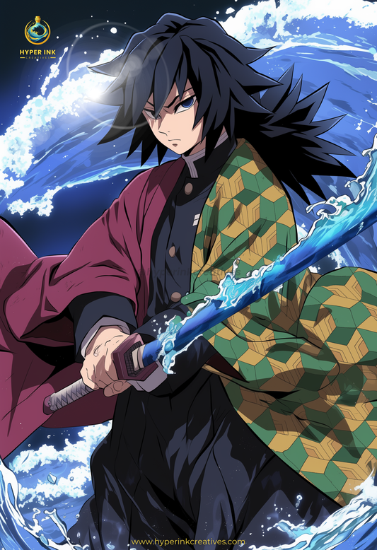Demon's End Series - Infinity Collection - 001 (Giyu-Inspired) | Premium Anime Metal Print — For True Collectors