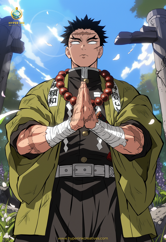 Demon's End Series - Infinity Collection - 001 (Gyomei-Inspired) | Premium Anime Metal Print — For True Collectors