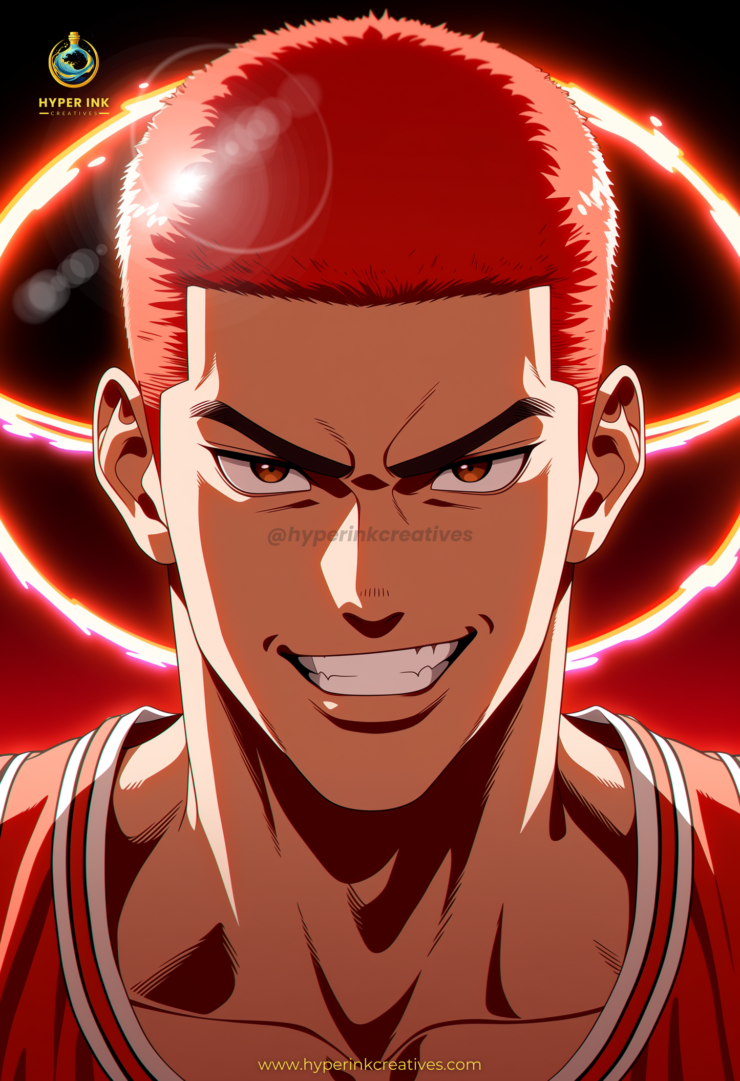 001 (Hanamichi Sakuragi - Inspired)| Premium Anime Metal Print — For True Collectors