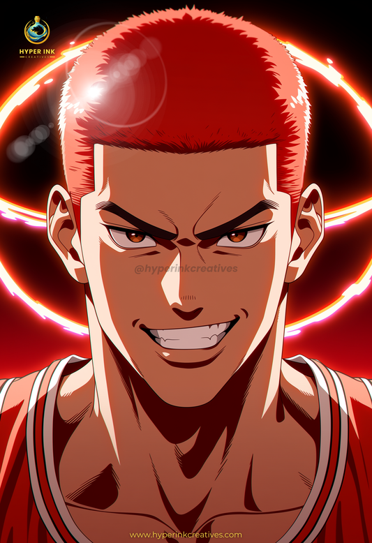 001 (Hanamichi Sakuragi - Inspired)| Premium Anime Metal Print — For True Collectors