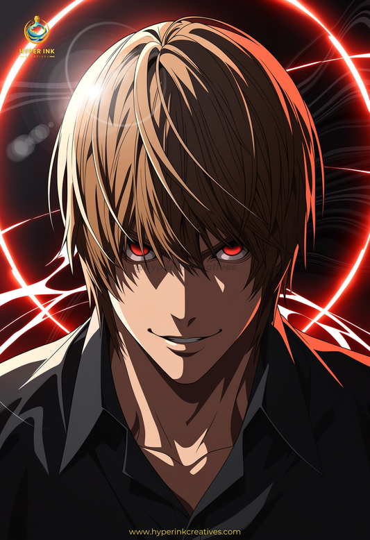 001 (Light Yagami - Inspired)| Premium Anime Metal Print — For True Collectors