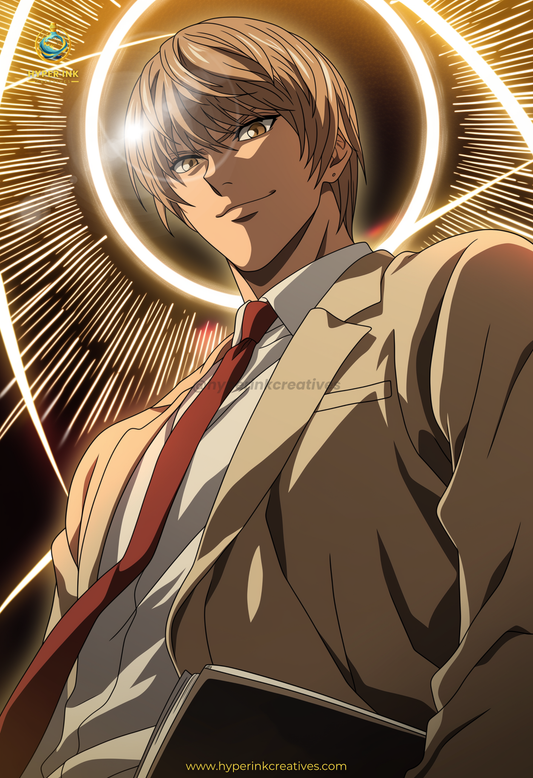 002 (Light Yagami - Inspired)| Premium Anime Metal Print — For True Collectors