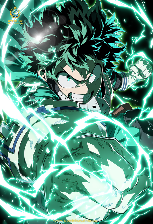 001 (Midoriya - Inspired)| Premium Anime Metal Print — For True Collectors