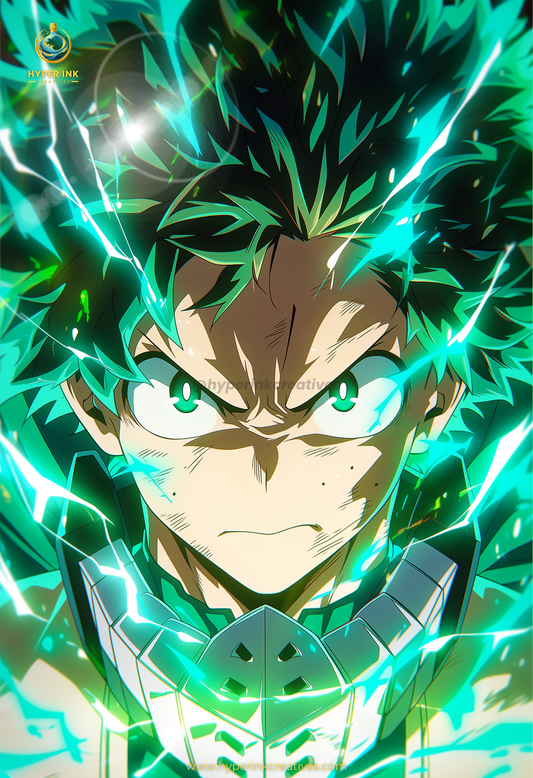 002 (Midoriya - Inspired)| Premium Anime Metal Print — For True Collectors