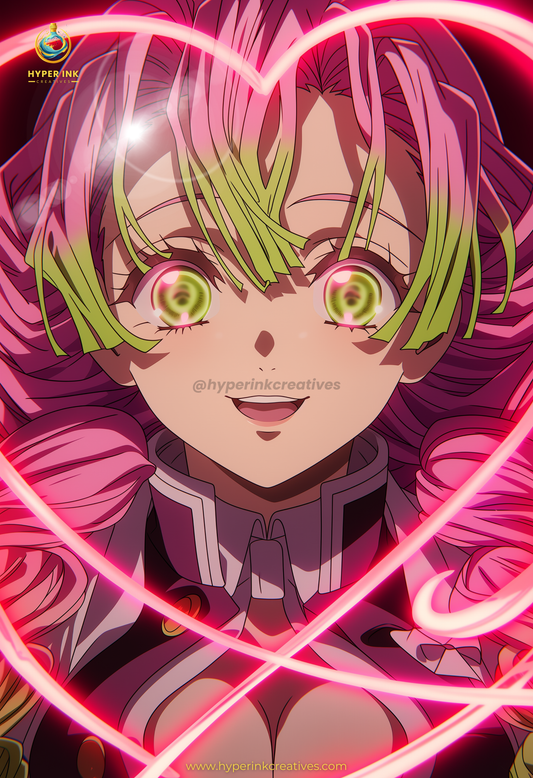 003 (Mitsuri - Inspired)| Premium Anime Metal Print — For True Collectors