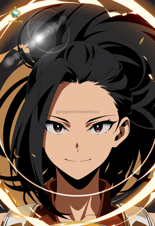 001 (Momo Yaoyorozu - Inspired)| Premium Anime Metal Print — For True Collectors