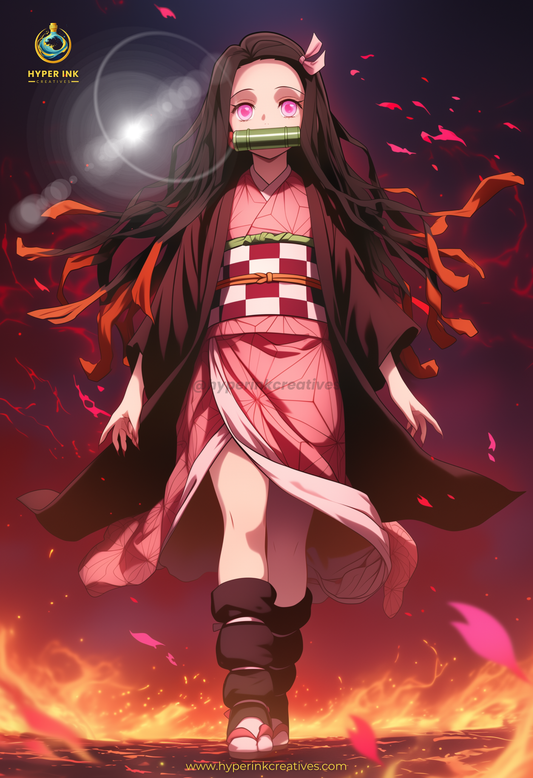 Demon's End Series - Infinity Collection - 001 (Nezuko-Inspired) | Premium Anime Metal Print — For True Collectors