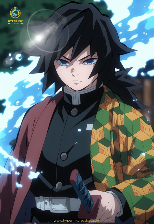 Demon's End Series - Infinity Castle - 003 (Giyu-Inspired) | Premium Anime Metal Print — For True Collectors