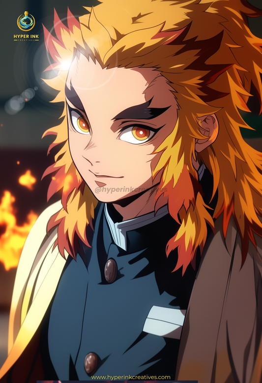 Demon's End Series - Infinity Collection - 002 (Kyojuro-Inspired) | Premium Anime Metal Print — For True Collectors