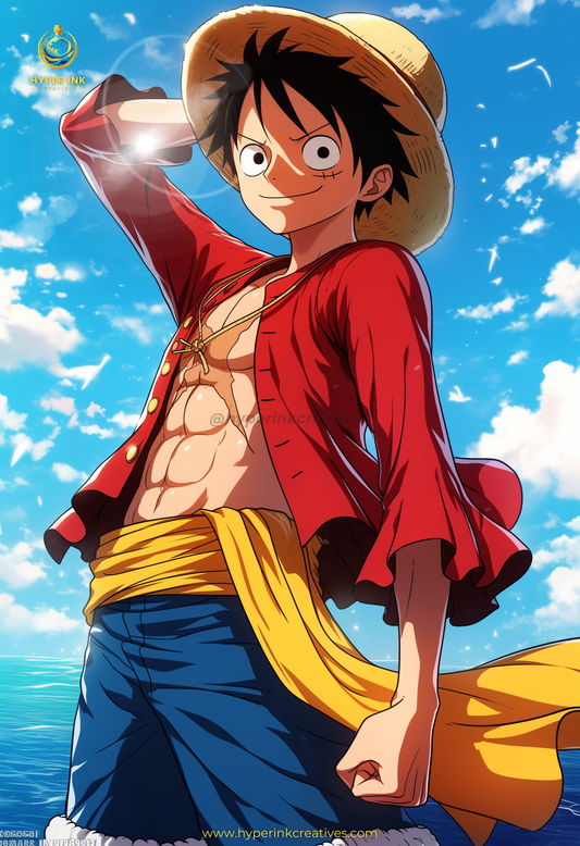 Pirate King Series - 001 (Luffy-Inspired)| Premium Anime Metal Print — For True Collectors