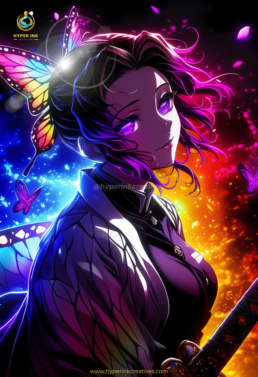 Demon's End Series - Infinity Collection - 002 (Shinobu-Inspired) | Premium Anime Metal Print — For True Collectors