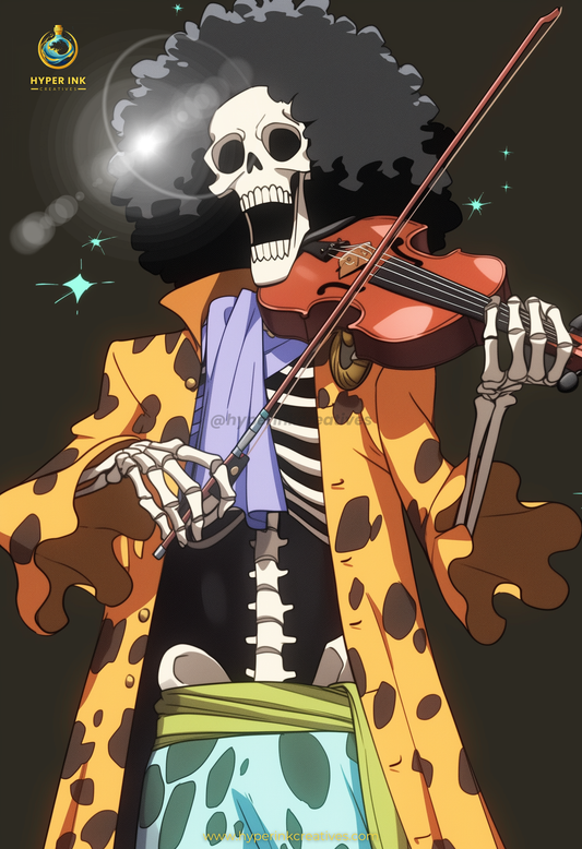 Pirate King Series - 001 (Brook-Inspired)| Premium Anime Metal Print — For True Collectors