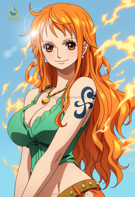 Pirate King Series - 001 (Nami-Inspired)| Premium Anime Metal Print — For True Collectors