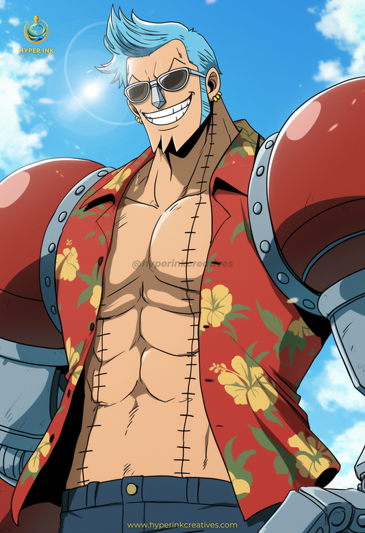 Pirate King Series - 001 (Franky-Inspired)| Premium Anime Metal Print — For True Collectors