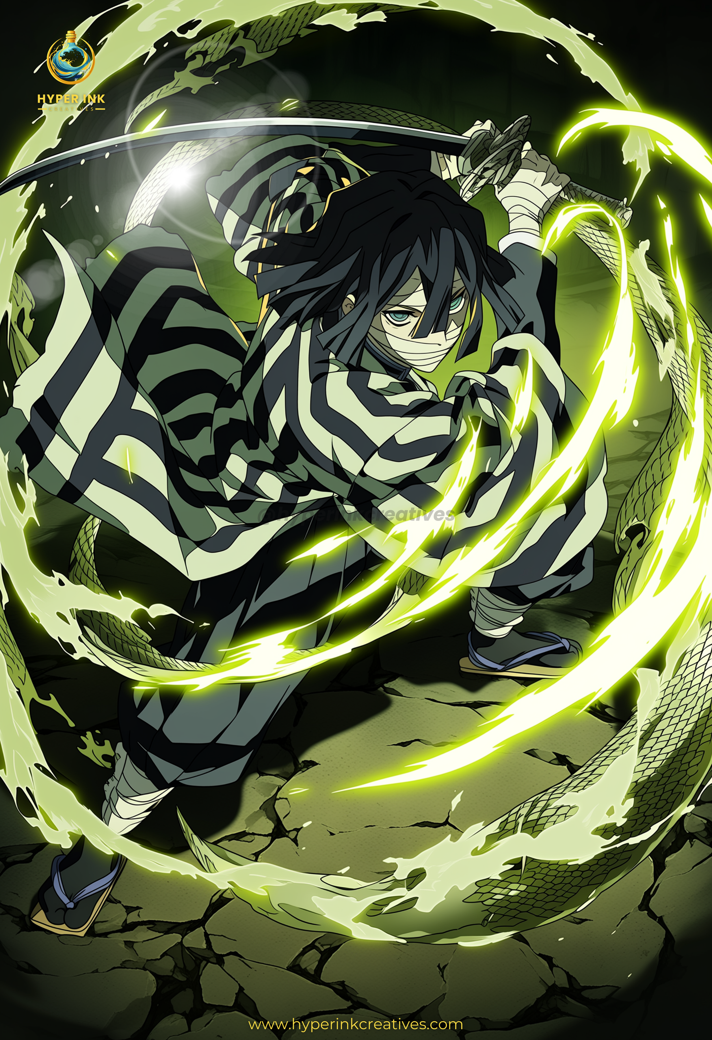 005 (Obanai - Inspired)| Premium Anime Metal Print — For True Collectors