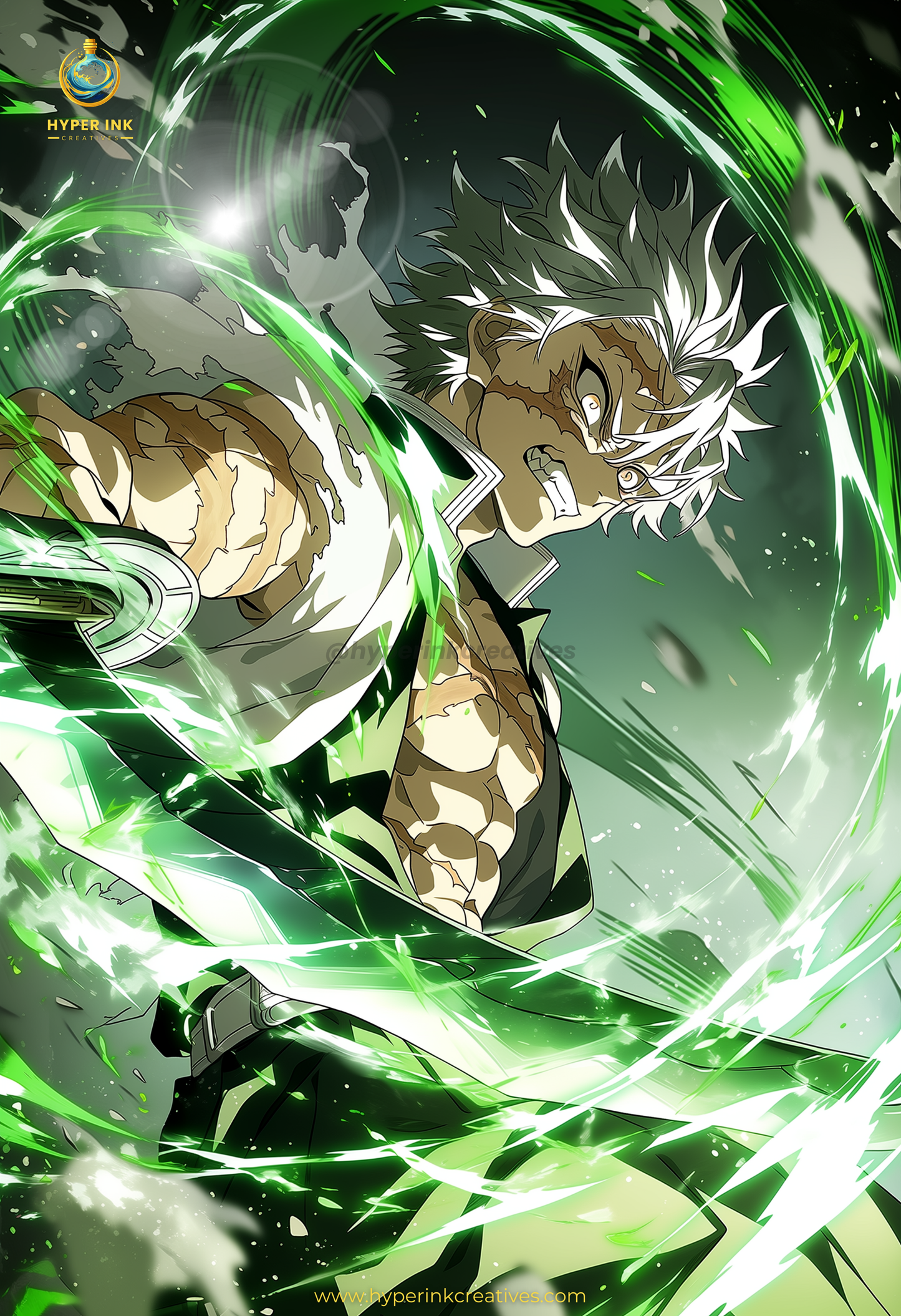 005 (Sanemi- Inspired)| Premium Anime Metal Print — For True Collectors