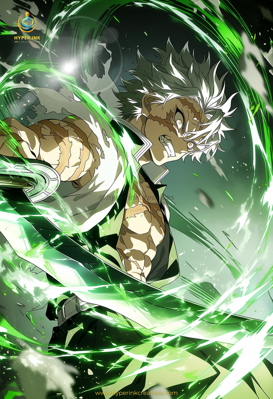 005 (Sanemi- Inspired)| Premium Anime Metal Print — For True Collectors