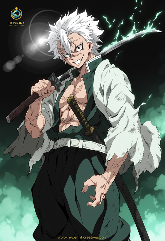 Demon's End Series - Infinity Collection - 001 (Sanemi-Inspired) | Premium Anime Metal Print — For True Collectors