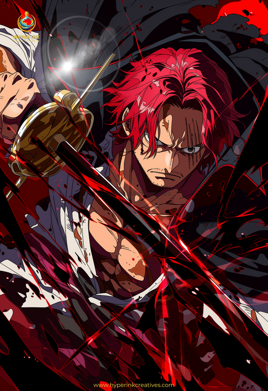 001 (Shanks - Inspired)| Premium Anime Metal Print — For True Collectors
