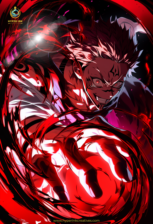 004 (Sukuna - Inspired)| Premium Anime Metal Print — For True Collectors