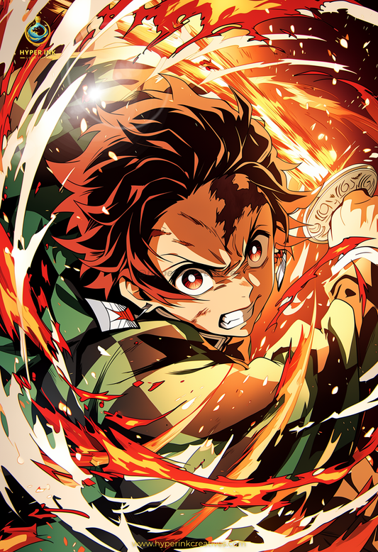 004 (Tanjiro - Inspired)| Premium Anime Metal Print — For True Collectors