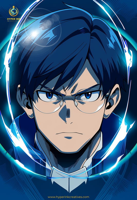 001 (Tenya Iida - Inspired)| Premium Anime Metal Print — For True Collectors