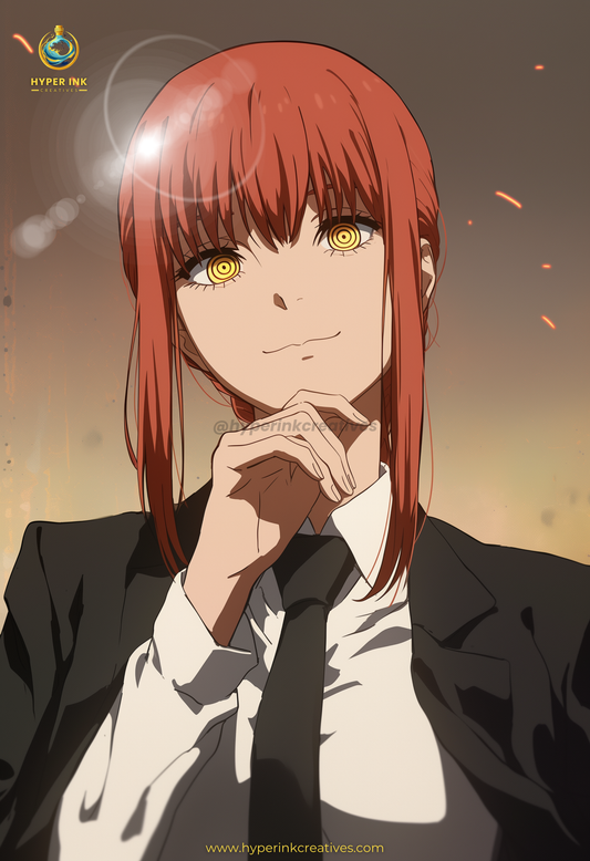 Devil Hunter Series  - 002 (Makima-Inspired)| Premium Anime Metal Print — For True Collectors