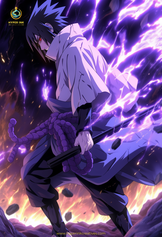Shinobi's Legacy Series - 001 (Sasuke-Inspired)| Premium Anime Metal Print — For True Collectors