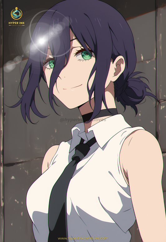 Devil Hunter Series - 002 (Reze-Inspired)| Premium Anime Metal Print — For True Collectors