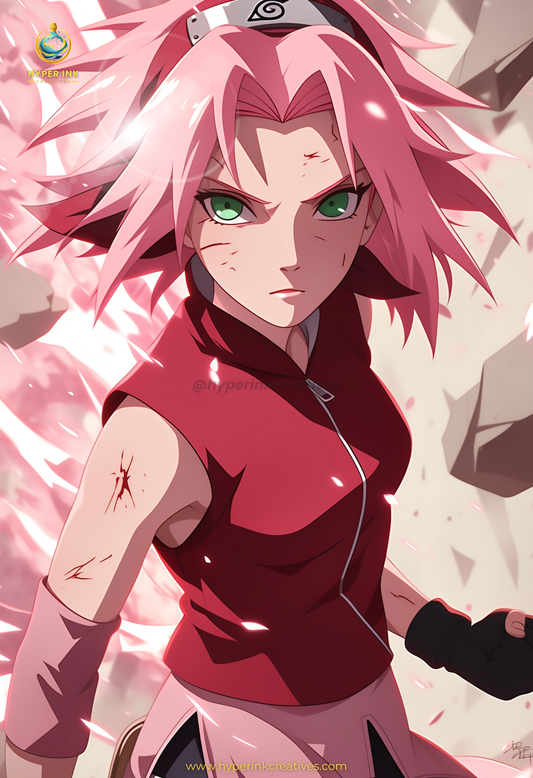 Shinobi's Legacy Series - 001 (Sakura-Inspired)| Premium Anime Metal Print — For True Collectors
