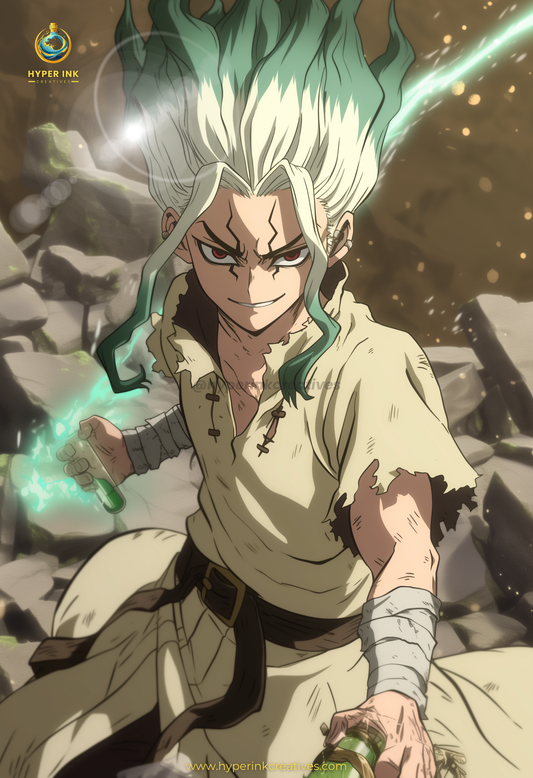 Kingdom of Science Series - 001 (Senku-Inspired)| Premium Anime Metal Print — For True Collectors