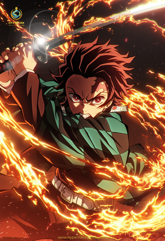 Demon's End Series - Infinity Collection - 002 (Tanjiro-Inspired) | Premium Anime Metal Print — For True Collectors