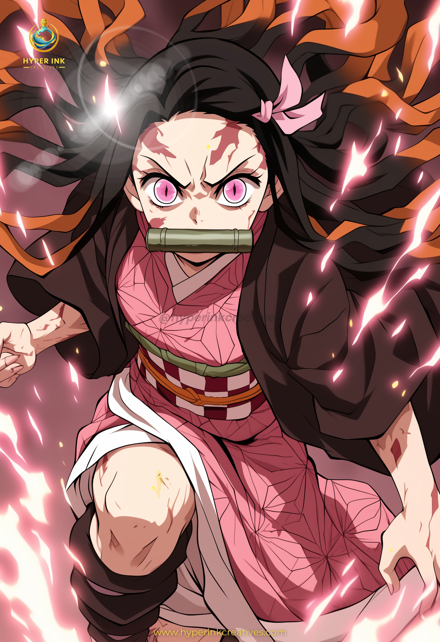 Demon's End Series - Infinity Collection - 001 (Nezuko-Inspired) | Premium Anime Metal Print — For True Collectors