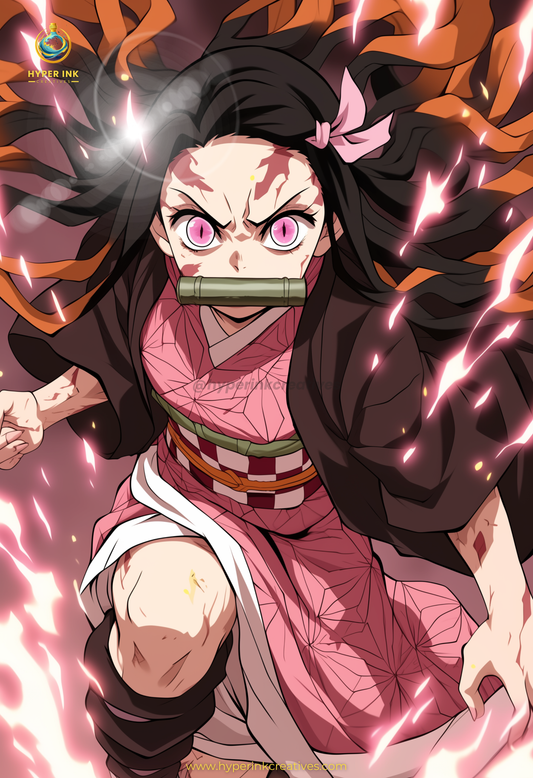 Demon's End Series - Infinity Collection - 001 (Nezuko-Inspired) | Premium Anime Metal Print — For True Collectors
