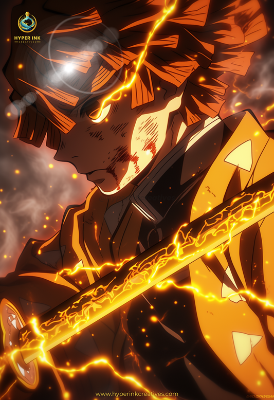 Demon's End Series - Infinity Collection - 002 (Zenitsu-Inspired) | Premium Anime Metal Print — For True Collectors